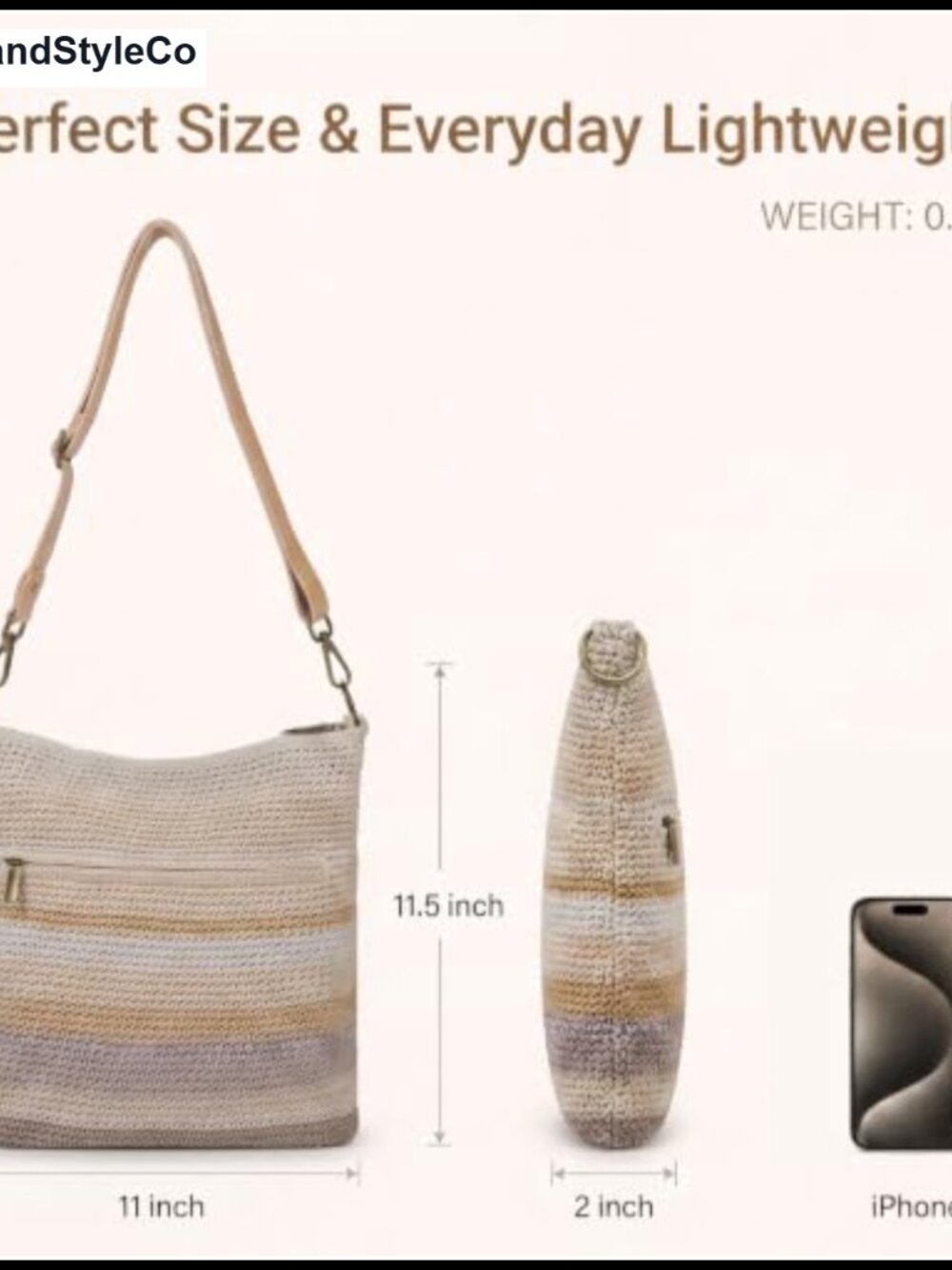 Handmade Crochet Woven Crossbody Purse for Women Boho Beach Bag Anti-Theft - Picture 5 of 6